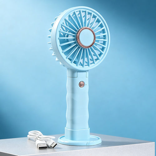 Women portable hand fan with flexible design and USB charging function Bowlift