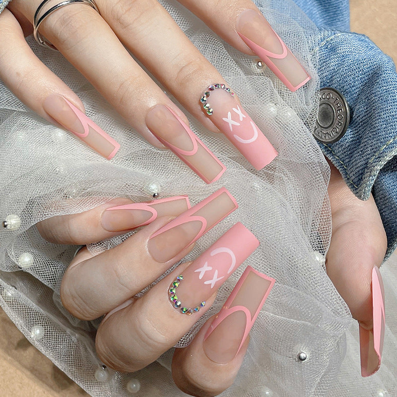 Decorative Press-On Nail Set with Playful Designs Bowlift