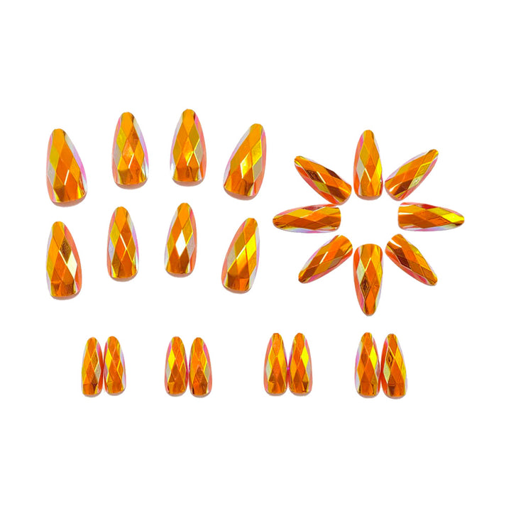 Shiny artificial nails with multifaceted design Bowlift