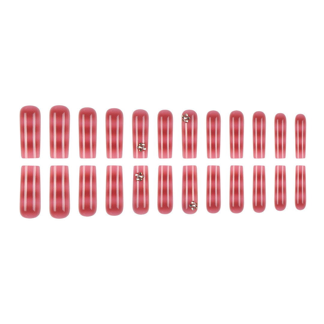 Long Glossy Press-On Nails Design Bowlift