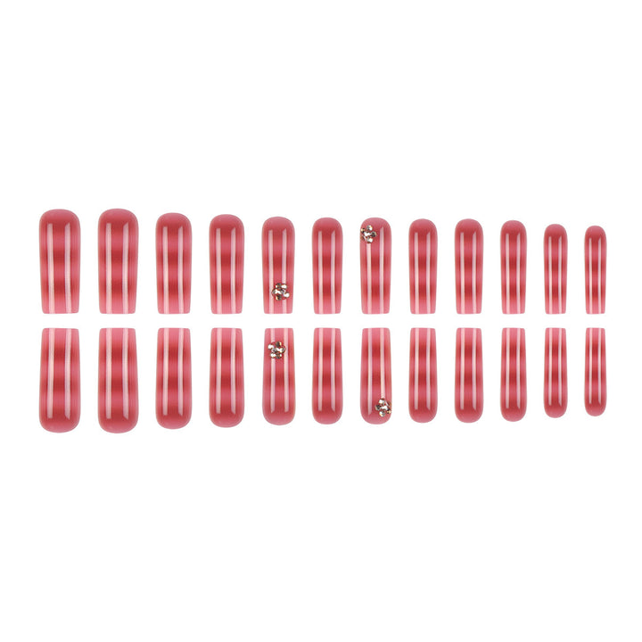 Long Glossy Press-On Nails Design Bowlift