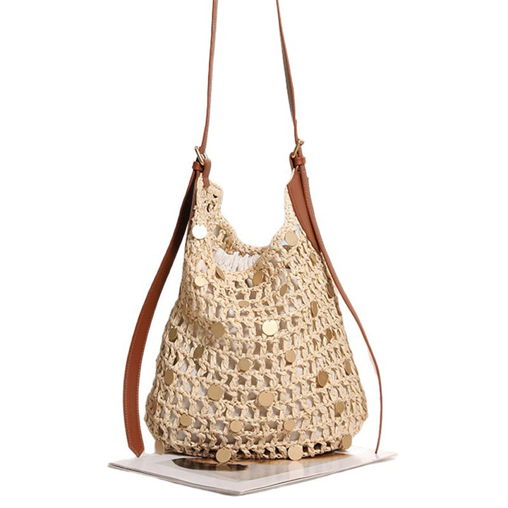 Hand-knotted shoulder bag with metal appliqués Bowlift