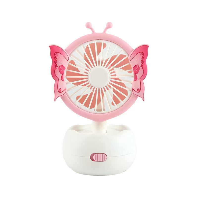 Unisex portable children's table fan with butterfly design, rechargeable and quiet Bowlift