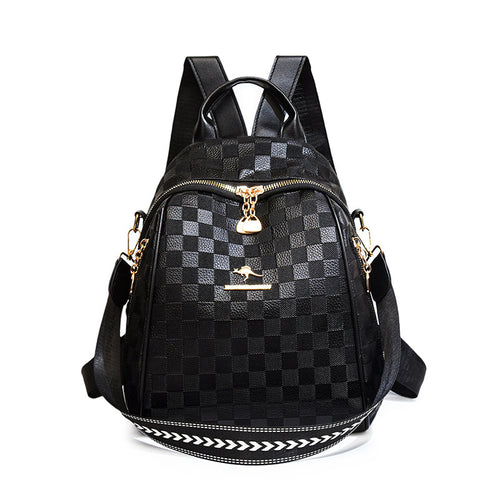 Stylish Checkerboard Pattern Backpack