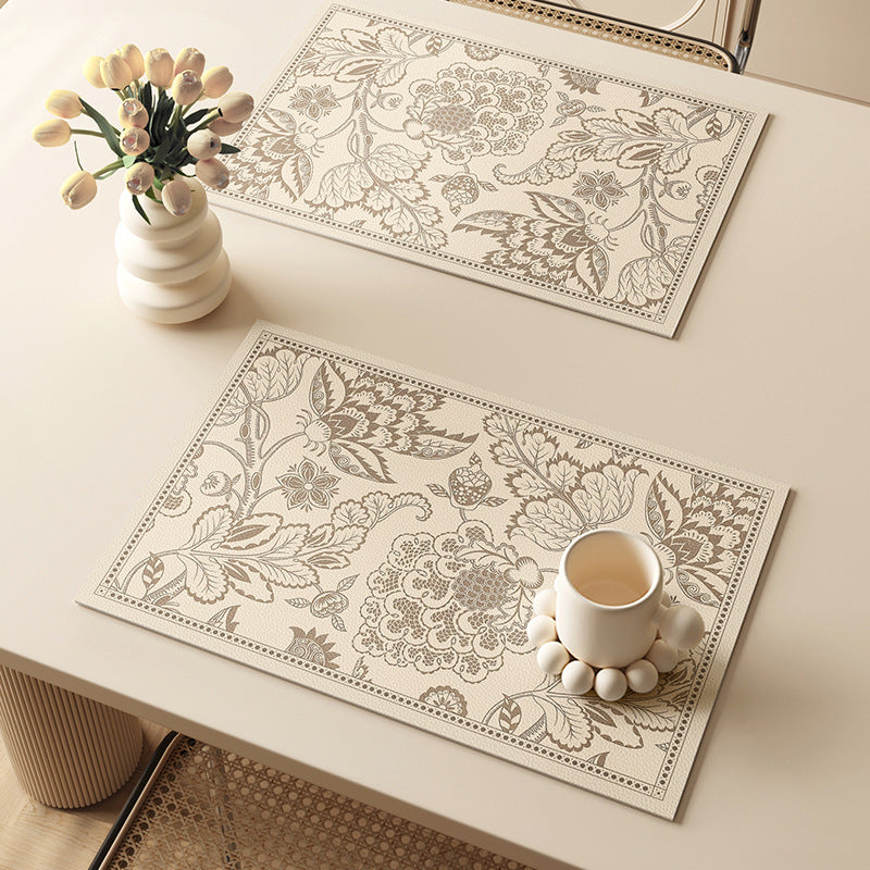 Elegant Floral Pattern Dining Placemats Bowlift