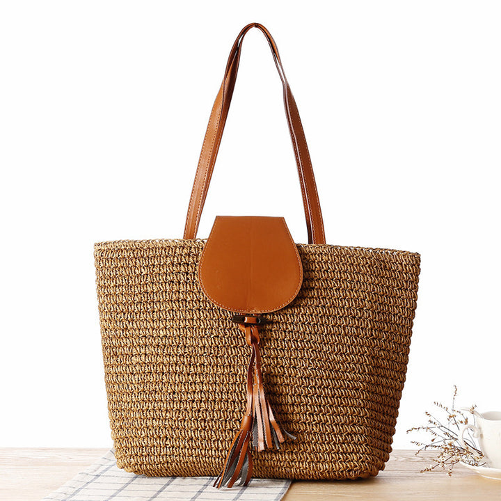 Elegant basket bag with leather accents Bowlift