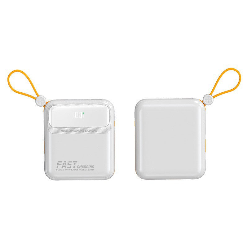 Compact power bank with integrated cable management and digital charge level display Bowlift