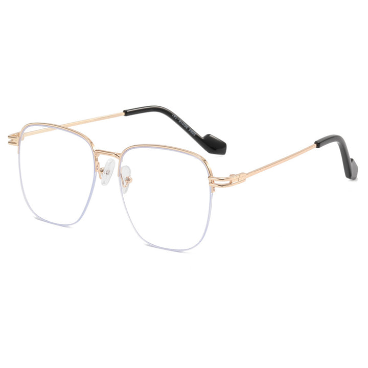 Women Designer Glasses with Square Frame and Glossy Metal Structure Bowlift