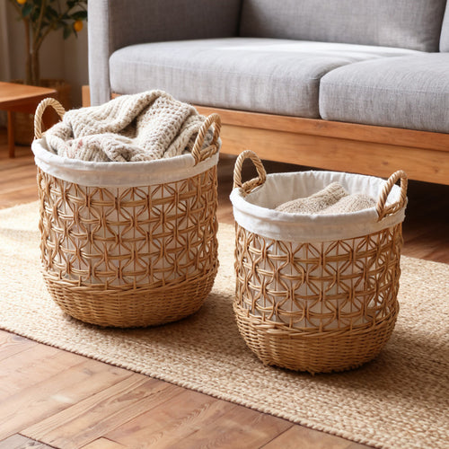 Handwoven storage basket made of natural material Bowlift