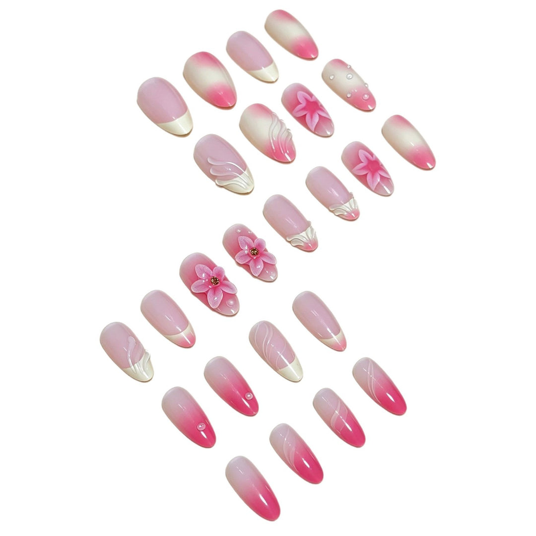 Elegant Press-On Nail Tips with Decorative Bow Bowlift