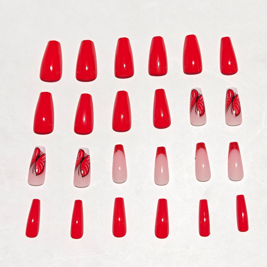 Artistic Butterfly Press-On Nail Art Bowlift
