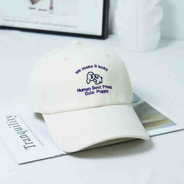 Women's Casual Embroidered Cotton Cap Bowlift