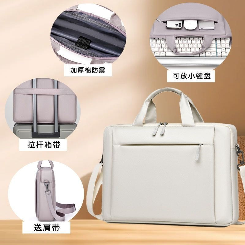 Laptop Bag With Practical Organizer And Removable Shoulder Strap Bowlift