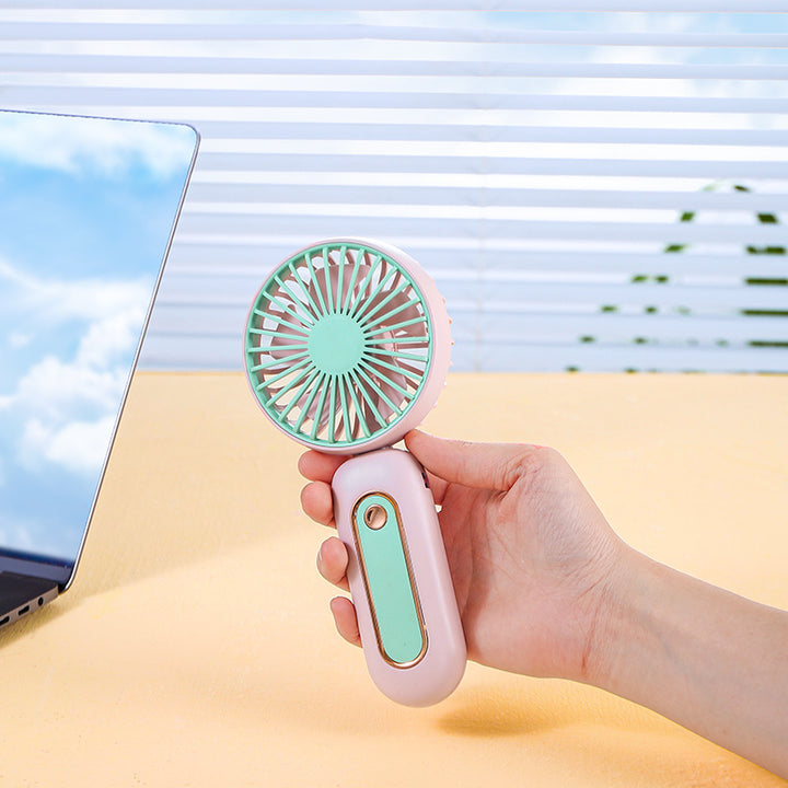 Unisex Portable Hand Fan with LED Display and Ergonomic Handle Bowlift