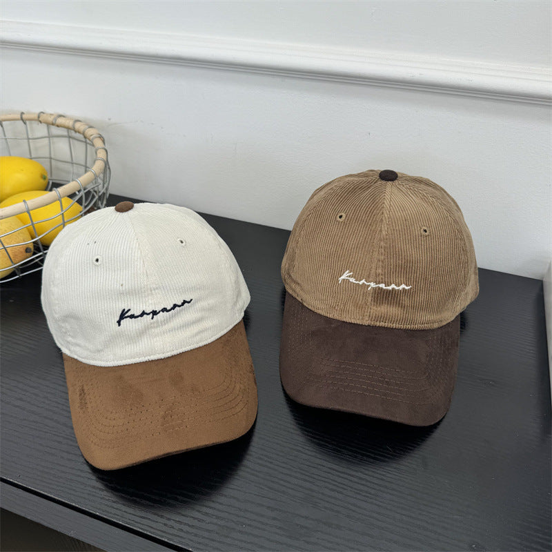 Men's Corduroy Brimmed Baseball Cap Bowlift