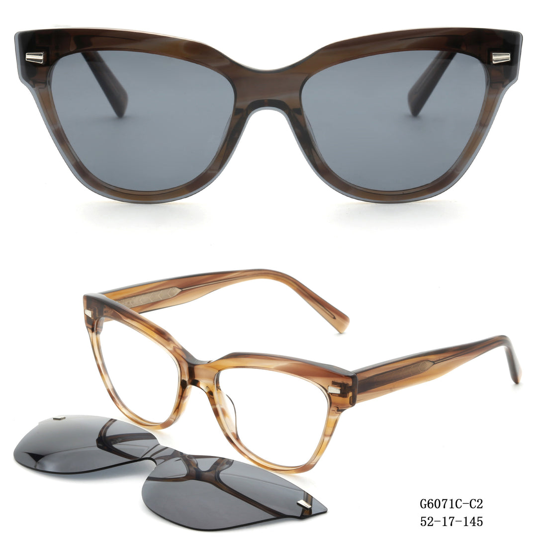 Ladies fashionable Cat-Eye sunglasses with removable lenses Bowlift