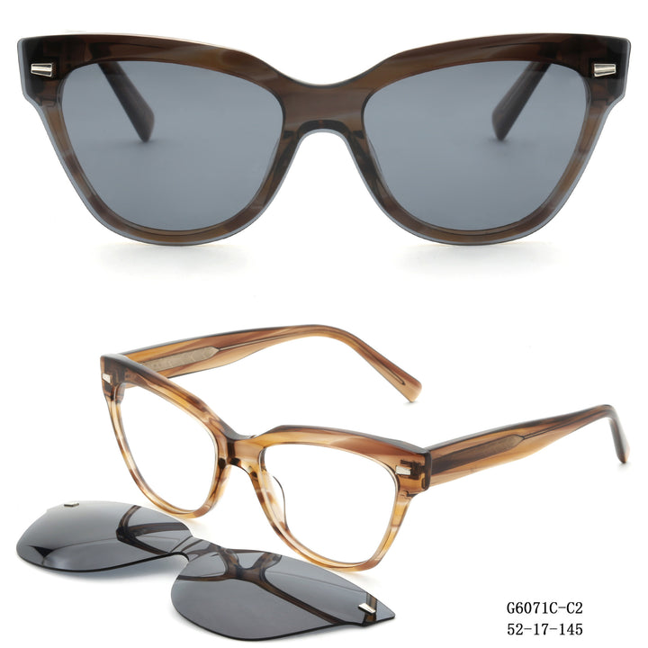 Ladies fashionable Cat-Eye sunglasses with removable lenses Bowlift