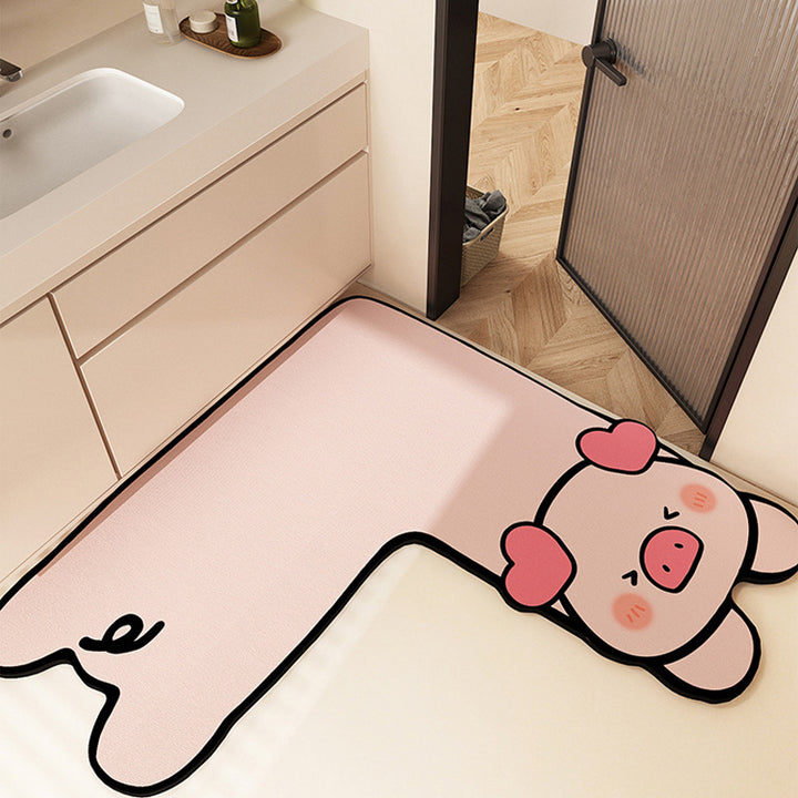 Fun-Filled Cartoon-Themed Bath Mat Bowlift