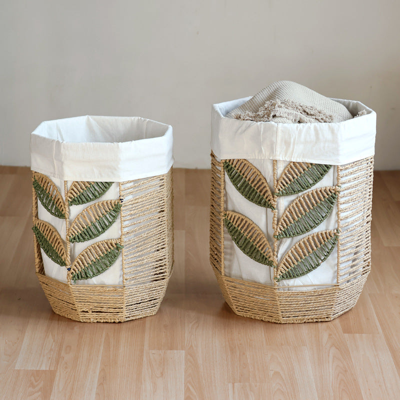 Rustic laundry basket with floral pattern Bowlift