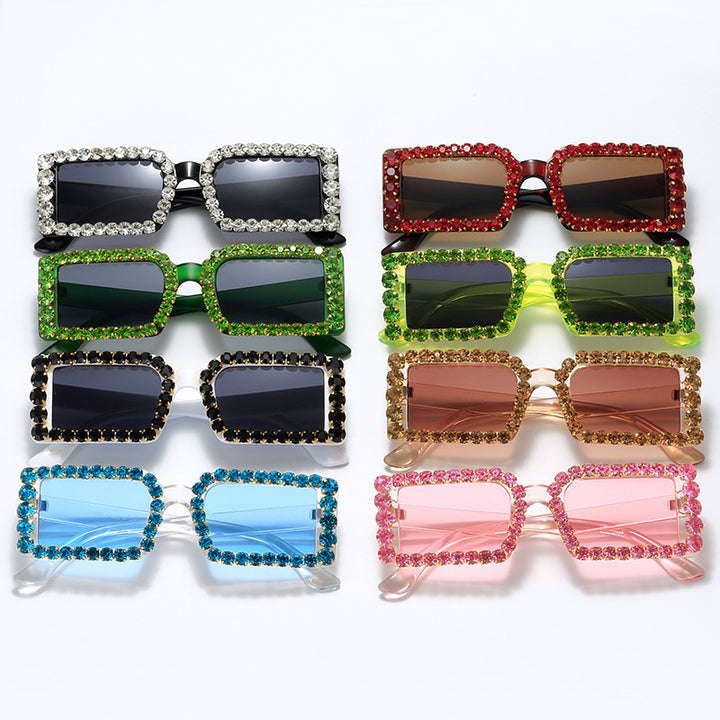 Women's fashionable sunglasses with glittering frame embellishment Bowlift