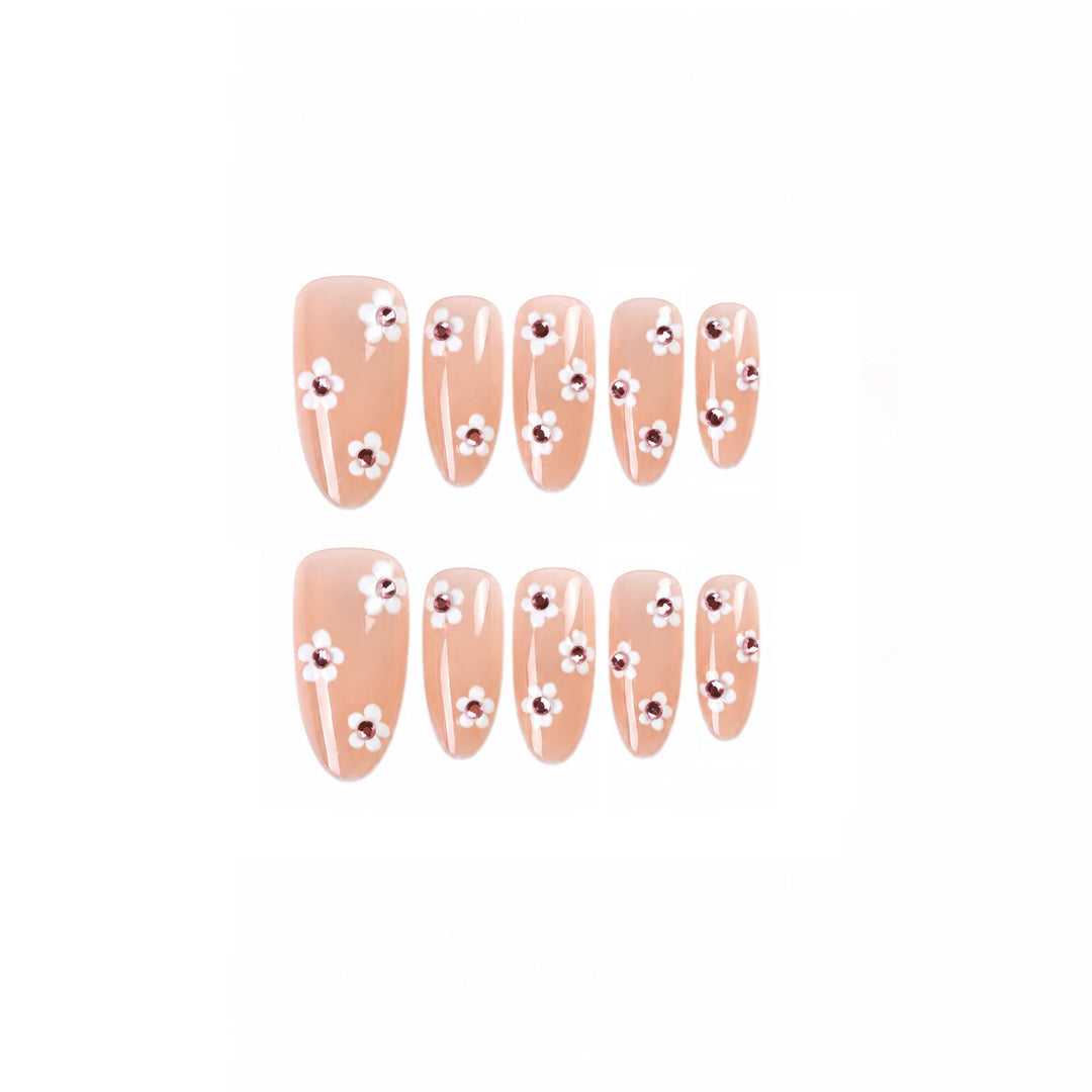 Art nail set with floral 3D details Bowlift