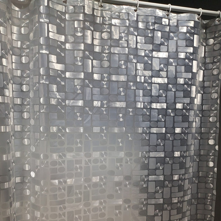 Contemporary Geometric Design Shower Curtain Bowlift