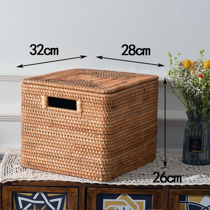 Women rectangular rattan storage basket Bowlift