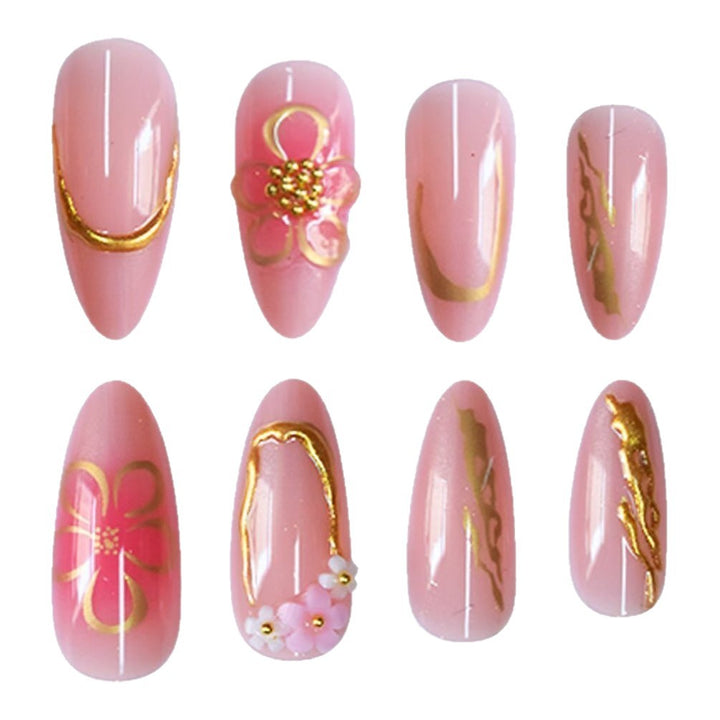 Decorative Floral Press-On Nail Art Set Bowlift