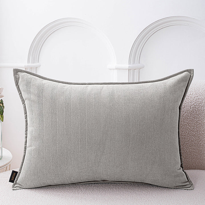 Decorative Herringbone Texture Cushion Cover with Piped Edge Bowlift
