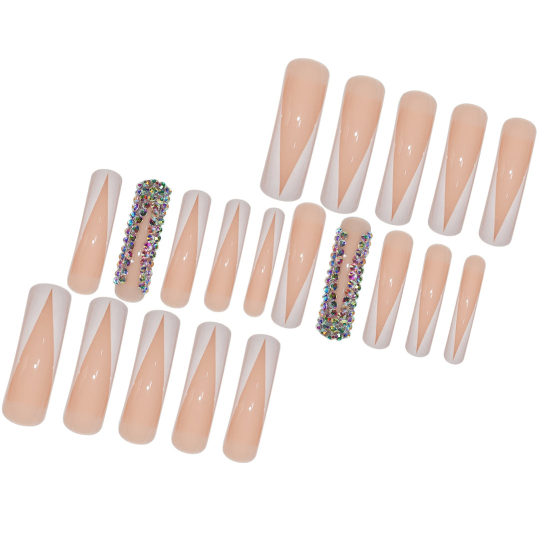 Glamorous Stiletto Press-On Nails with Rhinestone Accents Bowlift