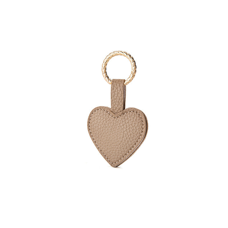 Heart-Shaped Leather Keychain Bowlift