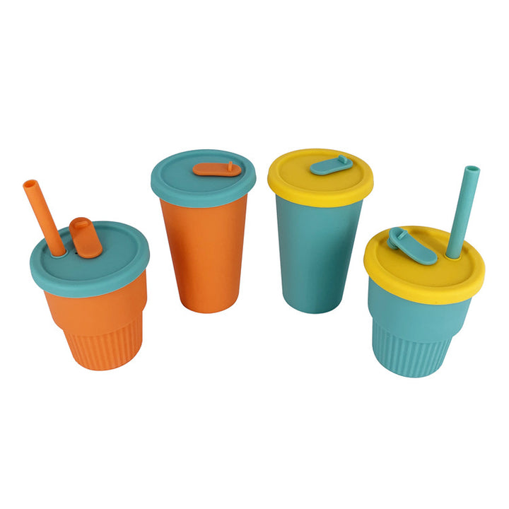 Ladies silicone drinking cup with lid and straw Bowlift