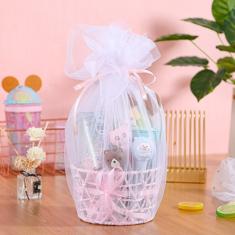 Women's Decorative Basket with Bow Accent Bowlift
