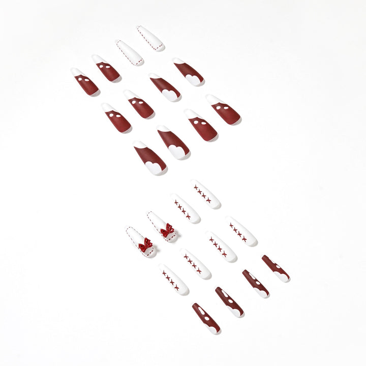 Artful stiletto nails with decoration and glitter Bowlift