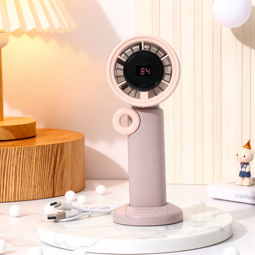 Women Portable Fan with USB Connection and Digital Display Bowlift