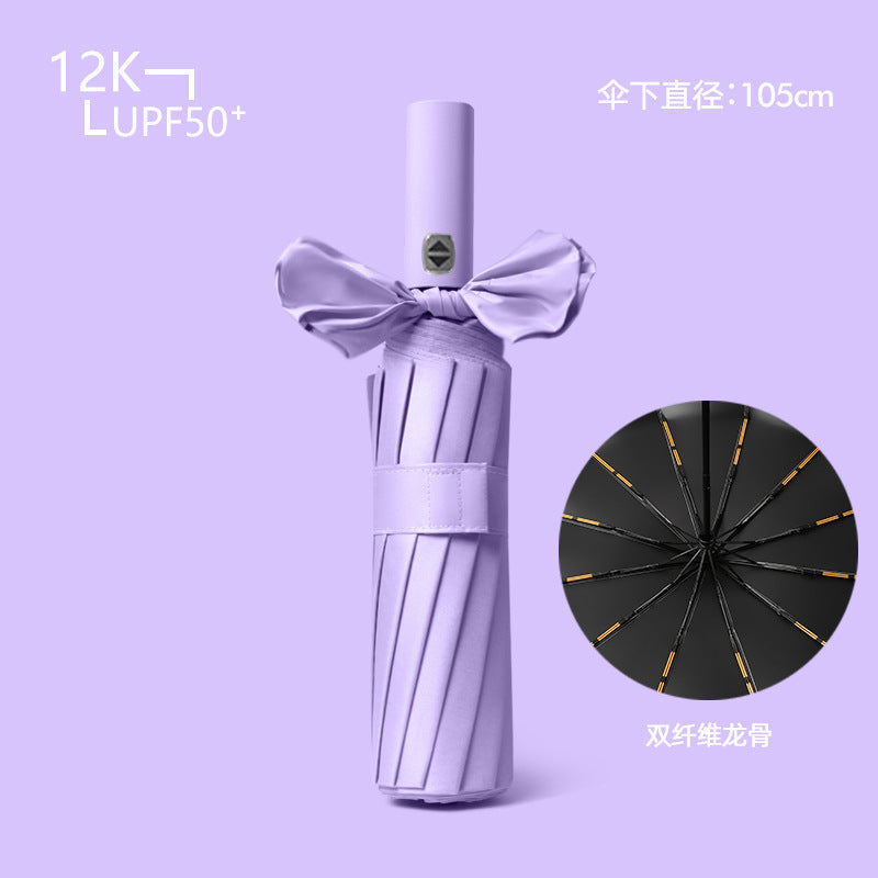 Women's compact and wind-resistant umbrella with UV protection technology Bowlift