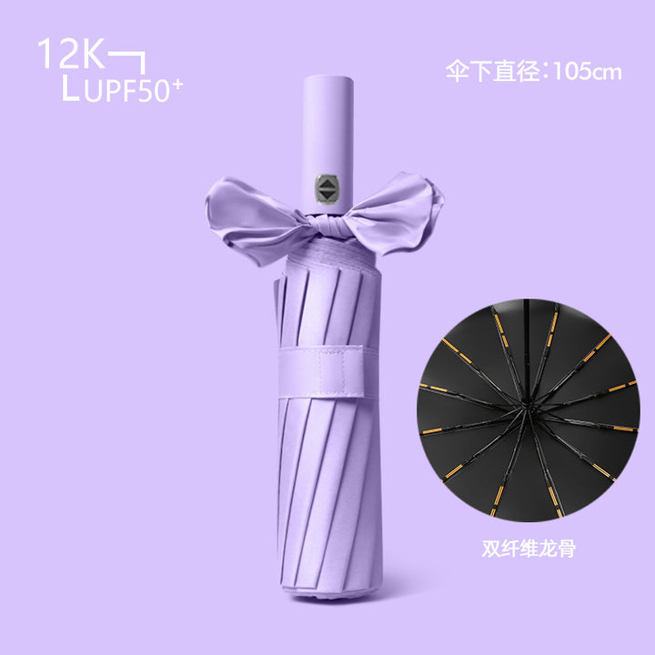 Women's compact and wind-resistant umbrella with UV protection technology Bowlift