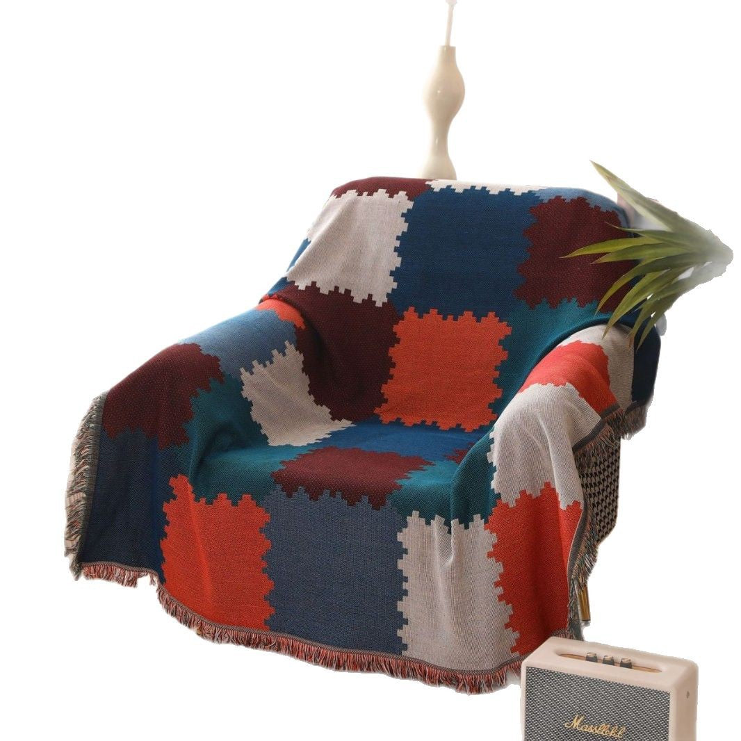 Textured Patchwork Design Throw Blanket