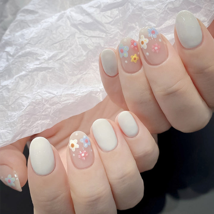 Artistic Floral Press-On Nail Set Bowlift 1789389406