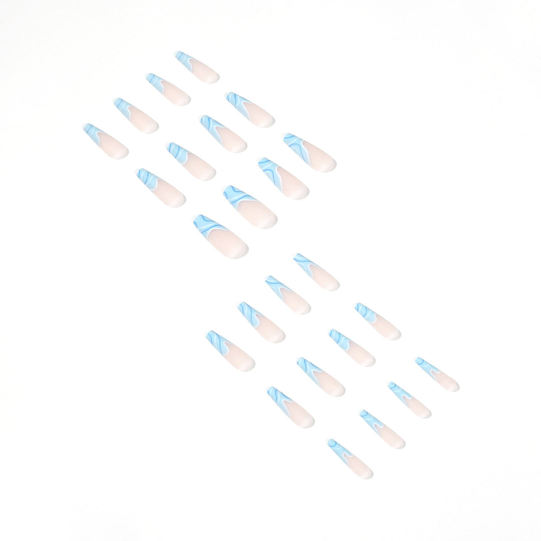Artificial nail extensions with wave design Bowlift