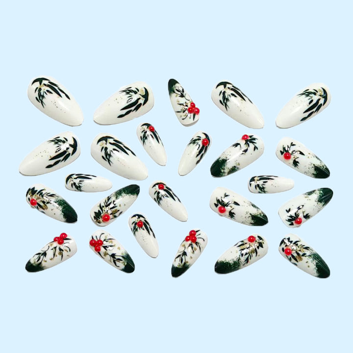 Glamorous artificial nails with floral accents Bowlift