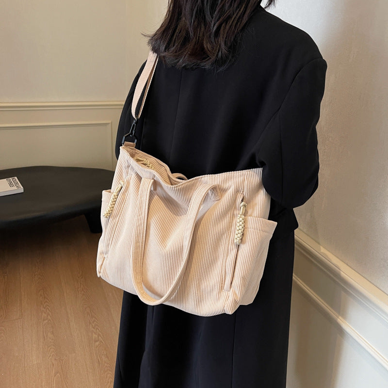 Multi-Pocket Canvas Tote Bag Bowlift