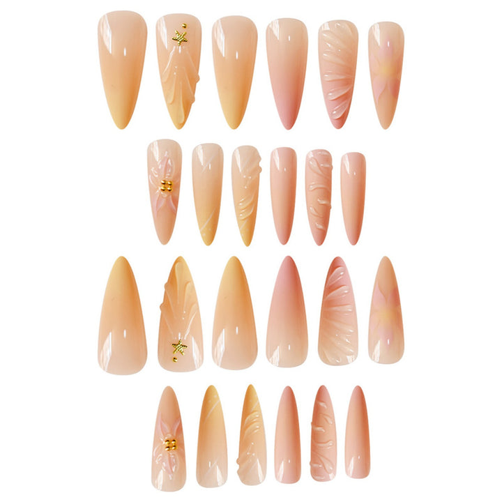Floral 3D Decorative Press-On Nail Art Bowlift