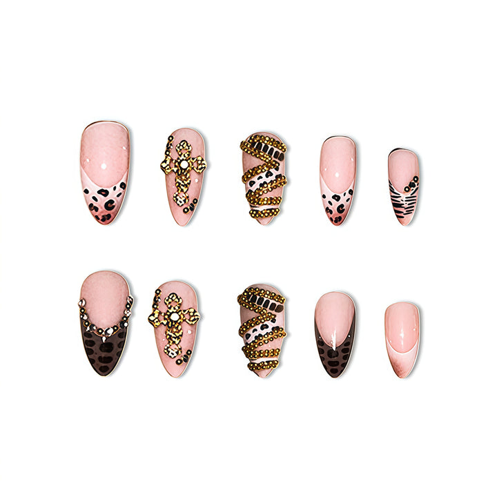 Artistic Stiletto Nail Enhancements with 3D Accents Bowlift