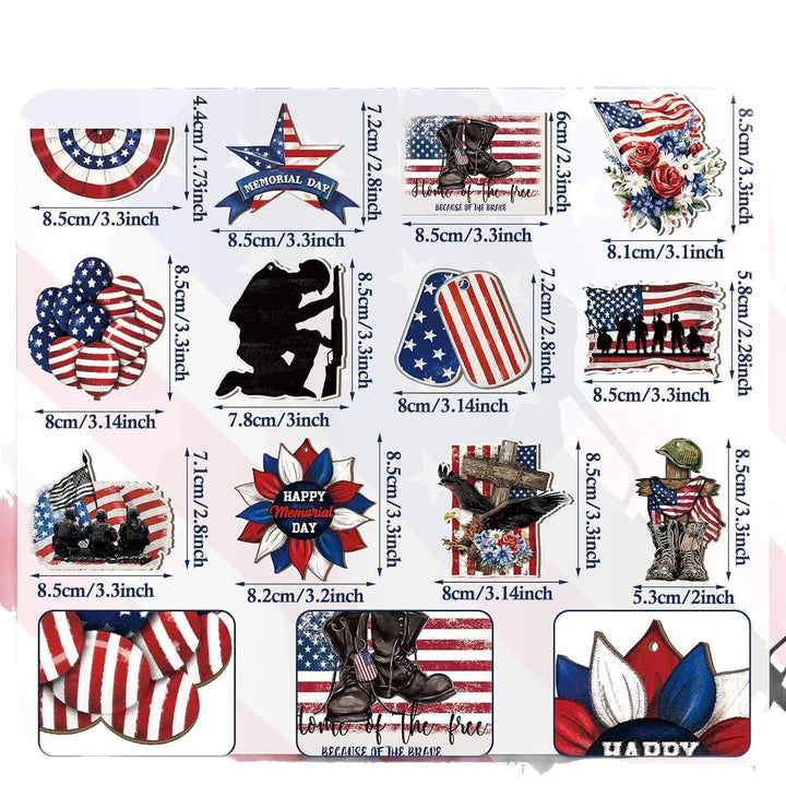 Unisex nan patriotic wooden hanging ornaments assorted Fourth of July USA cutout decorations Bowlift