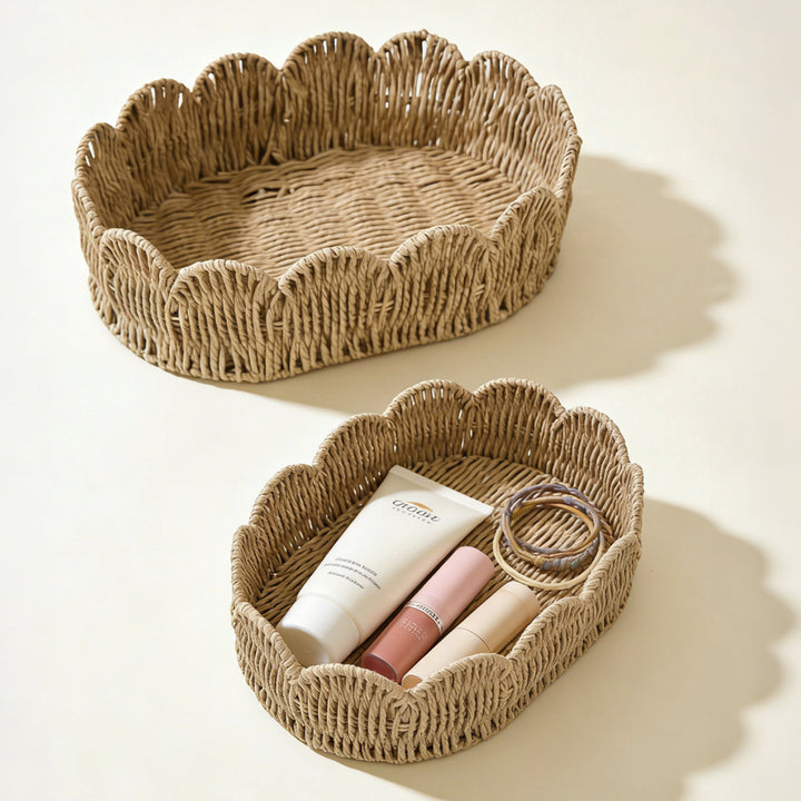 Decorative storage basket with wave edge Bowlift