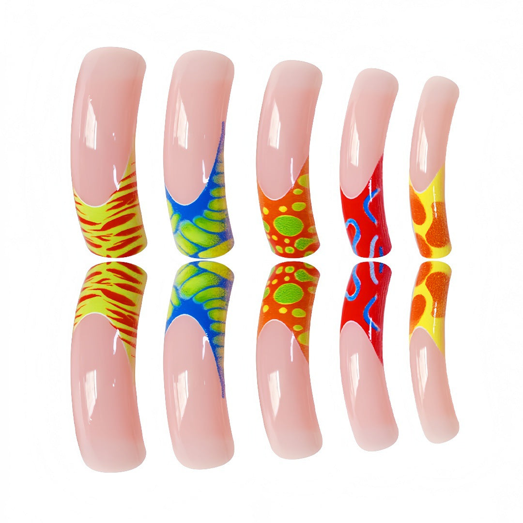 Artistic Abstract Design Press-On Nails Bowlift