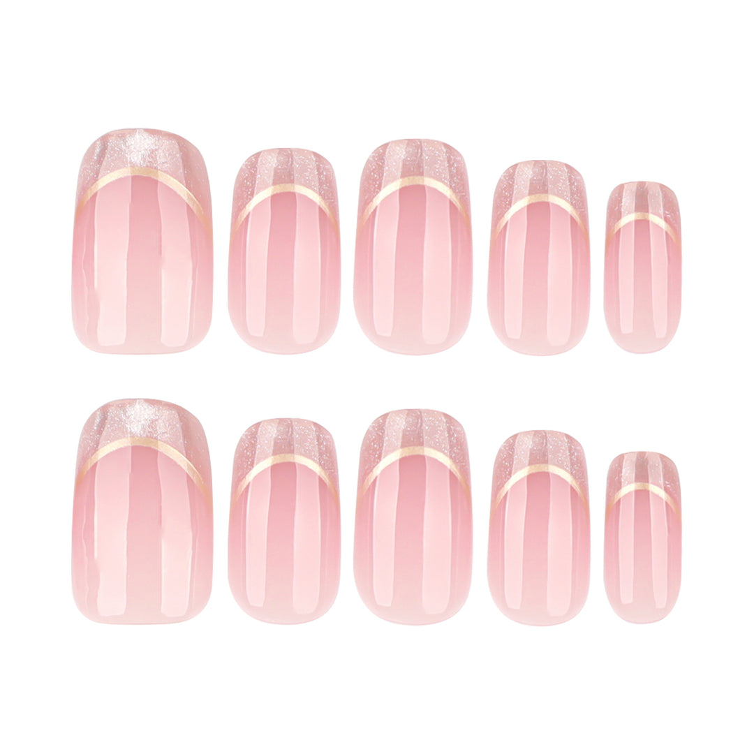 Artistic Nail Extensions with Glitter and Gold Details Bowlift