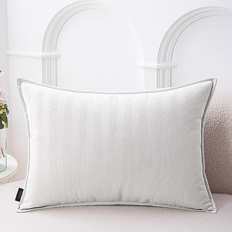 Decorative Herringbone Texture Cushion Cover with Piped Edge Bowlift