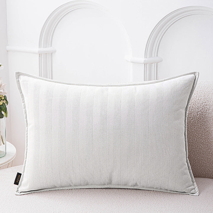 Decorative Herringbone Texture Cushion Cover with Piped Edge Bowlift